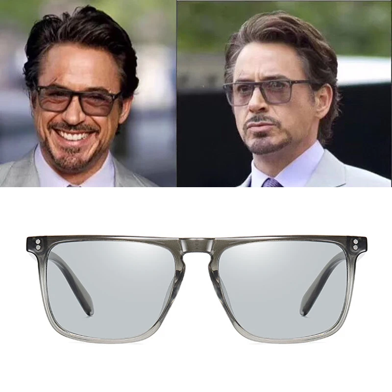 

Avengers Tony Stark Polarized Sunglasses Men Square Car Driving Glasses Photochromic Yellow Day Night Vision Driver Eyeglasses