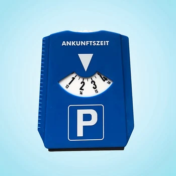 

1Pcs Car Parking Disc Timer Clock Arrival Time Display Blue Plastic Parking Time Tools