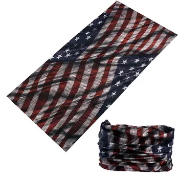 

3D Vintage Retro USA Flag Design Seamless Bandanas Women Men Outdoor Sport Cycling Face Shield Mask Buffe Neck Warmer Head Scarf