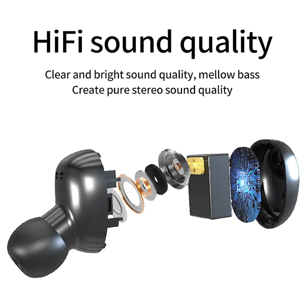 Bluetooth наушники 5,0 беспроводные 3D стерео спортивные наушники шумоподавление Гарнитура светодиодный дисплей зарядная коробка светодиодный цифровой стерео