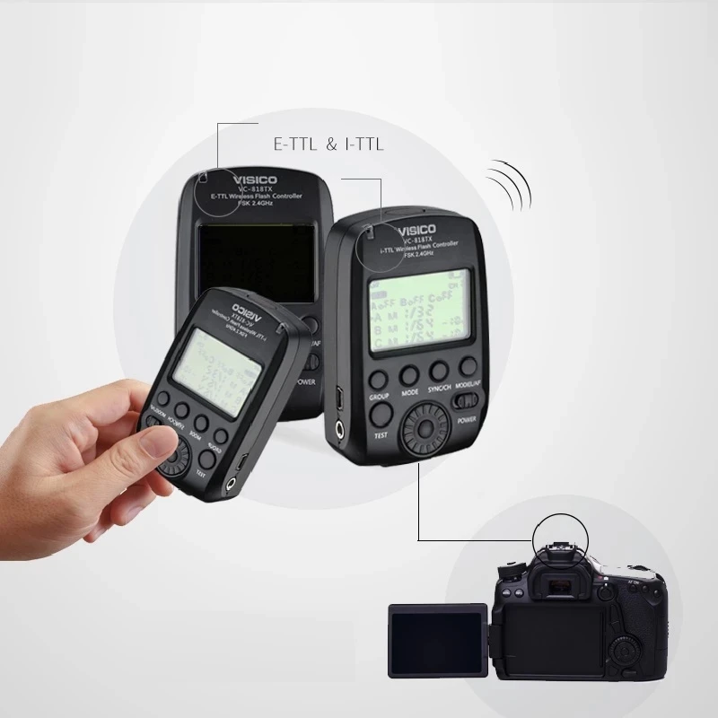Visico-transmissor de Disparador de Flash sem Fio Hss para Câmeras Nikon D810 D90 d4 D610 d5 D800 D710dslr 818tx D7000 D700 D750 - Image 2