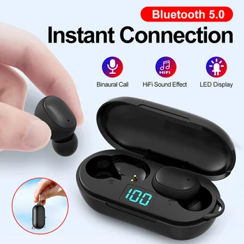 

Mini TWS wireless Bluetooth Earphone HiFi Sound Sport Waterproof Headset Smart Button Control LED Display Wireless Headphones