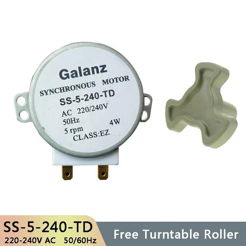 SS-5-240-TD de AC220-240V de 5RPM, Micro giradiscos, bandeja síncrona, Motor, accesorios para horno microondas, piezas de embrague de acoplamiento central