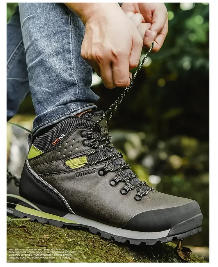 Zapatos altos de cuero hombre, calzado impermeable de gran tamaño para montañismo al aire libre, zapatos caminar, zapatos de campo traviesa 40 47, Otoño e Invierno|Zapatos informales de hombre| - AliExpress