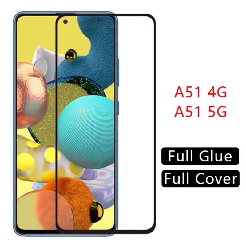 

2Pcs Full Cover Protective Glass for Samsung A51 5G galaxy a 51 Full Glue Screen Protector on Galaxy A51 a 51 5g Safety Glass