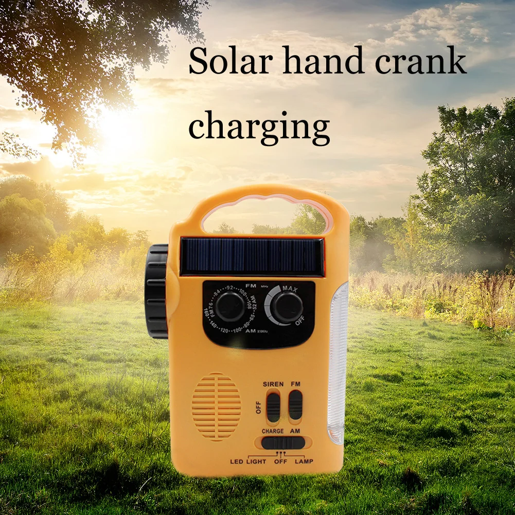 Electronics Power Bank Emergency LED Lamp FM AM Camping Radios Outdoor Hand Crank Portable Automotive Solar Dynamo Home