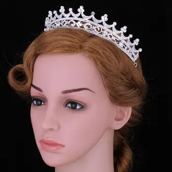 

Trendy Crystal Crowns Bride Tiara Crowns Fashion Queen Headpiece Hair AccessoriesLuxury Wedding Crowns Bride Tiara Crowns