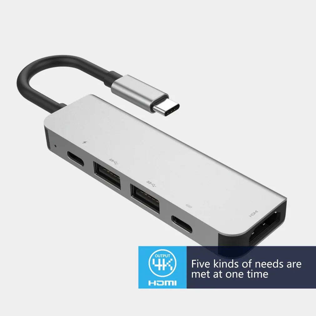 5 в 1 концентратор Tpye-C к Micro USB 3,0 2,0 HDMI 5in1-3type-c концентратор к HDMI+ usb+ PD концентратор для MacBook Pro для samsung