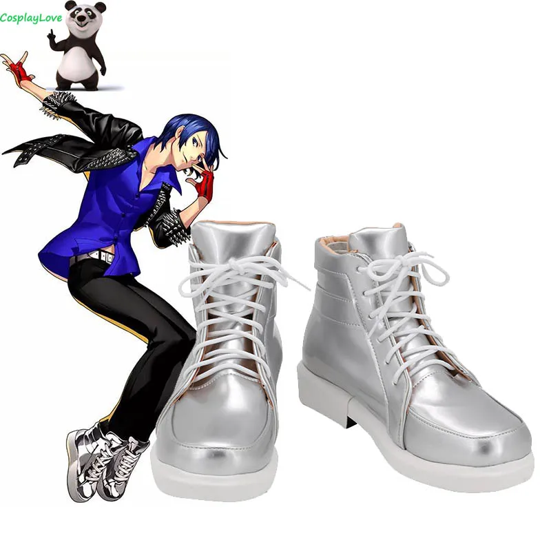 

Persona 5: Dancing Star Night Yusuke Kitagawa Silver Cosplay Shoes Long Boots Leather Custom Made CosplayLove