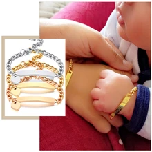 

Personalized Baby Mom Bracelets, Length Adjustable Stainless Steel Link Chain Bracelet, New Born Baby Boys Girls Custom Gift