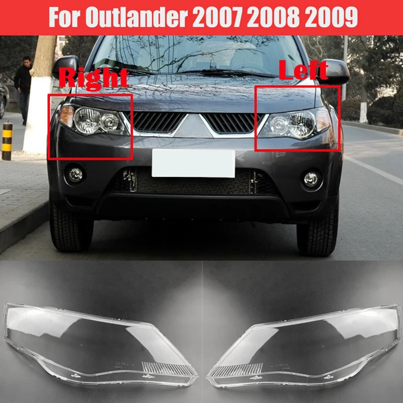 Для Mitsubishi Outlander 2007 2008 2009 крышка фары автомобиля прозрачные линзы абажур оболочки |