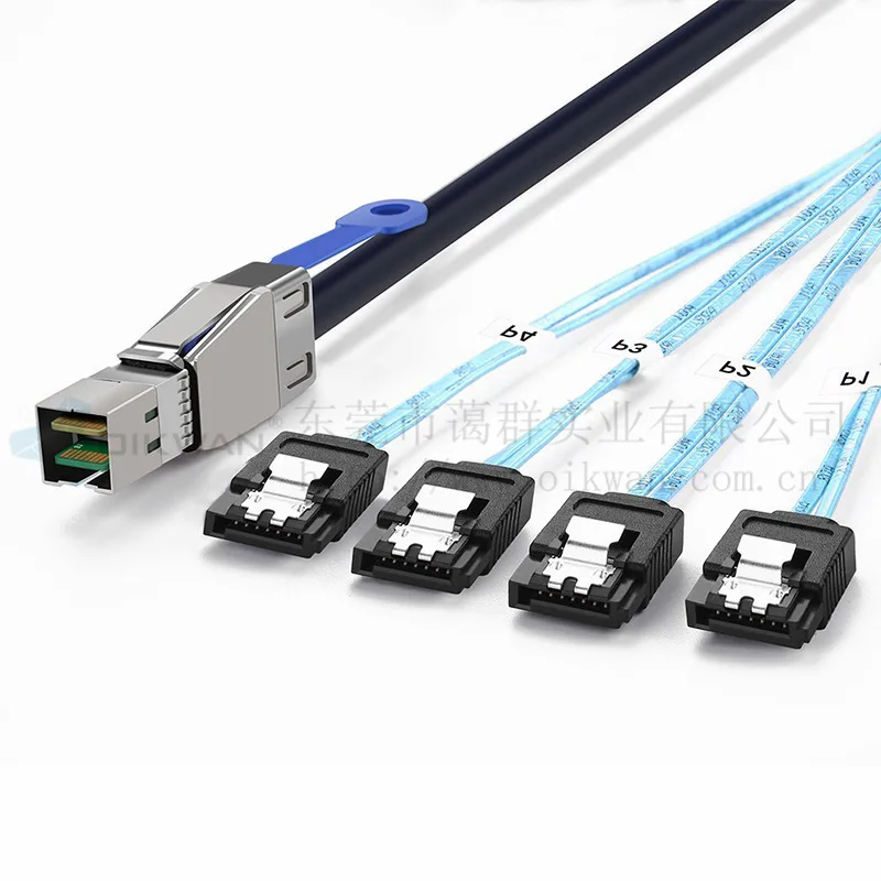 

Built-in Mini SAS High Density HD Sff-8644 Turn 4 SATA Hard-disk Data Cable