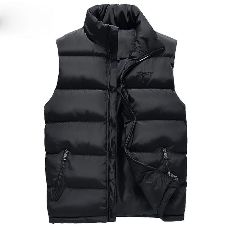 

Fashion Winter Coat Man Warm Vest Plus Size Black Cotton Jacket Female Man 2020