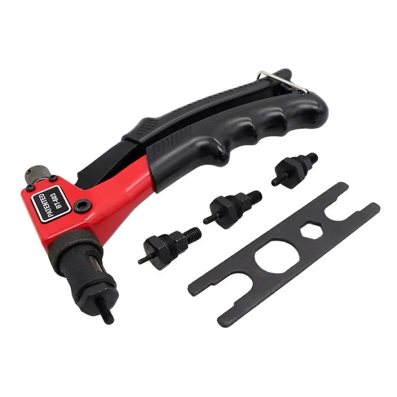 8" Hand Rivet Nut Gun Insert Riveter Nuts Gun for Rivets Tool Manual Mandrels Non-Slip Toolbox M3/M4/M5/M6 5