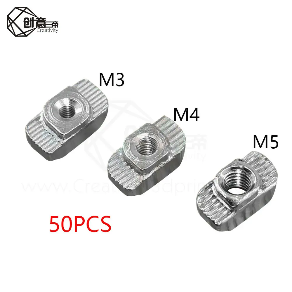50 шт. M3/M4/M5 * 10*6 для 20 серий слот t гайка раздвижная T Молоток падение в застегнуть
