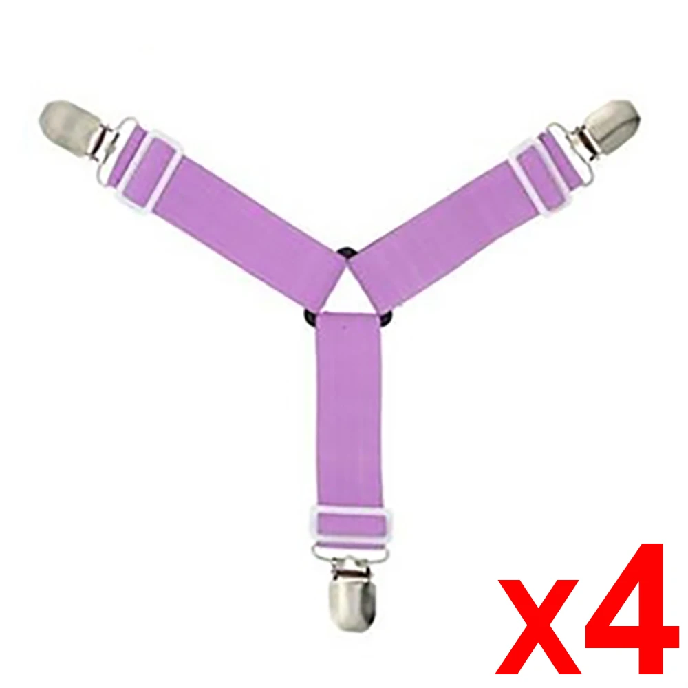 Purple 4 шт./компл. Кровать Зажим для листов простыня застежка ремня матрас Эластичный Нескользящий зажим Одеяло вышлите ваш заказ прямо к этому поставщику домашний текстиль организовать гаджеты - Цвет: Purple