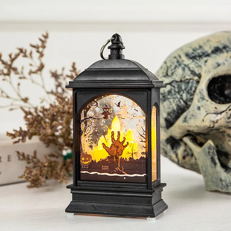 B candle Тыква на батарейках подвесной Кулон Хэллоуин вечерние украшения ветер лампа сделать атмосферу дома окрашенный ночной Светильник - Цвет: B candle