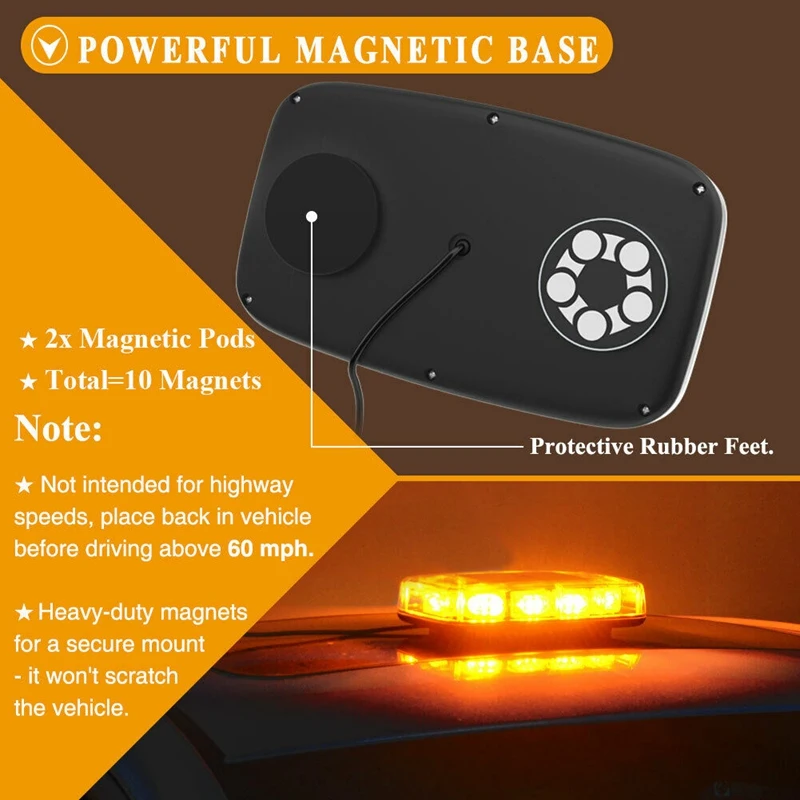 30LED Топ крыша мигающий аварийный мини стробоскоп светильник бар янтарный/желтый 12 V-24 V