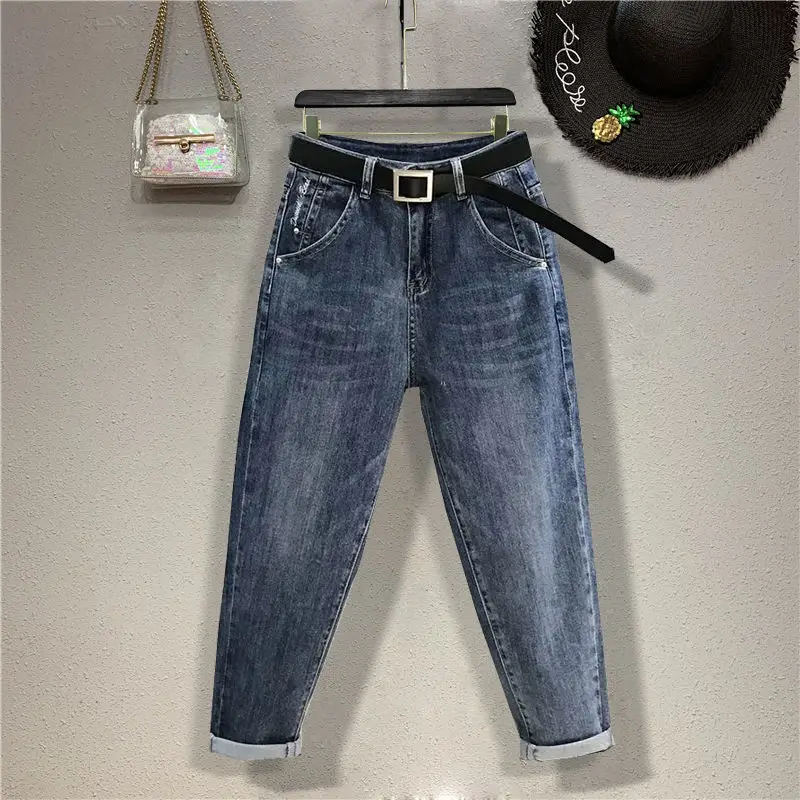 Waist Jeans Women's Loose Baggy Pants 2021 Spring and Autumn New Fashion Old Pants Korean Harlan Trousers Loose Jeans