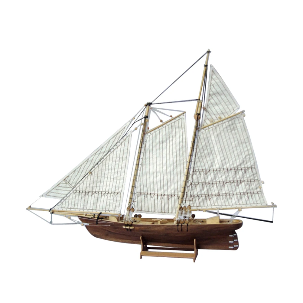 Wooden Sailboat Wooden Sailboat 1:120 Scale Home Model Wood Boat Gift Stock 