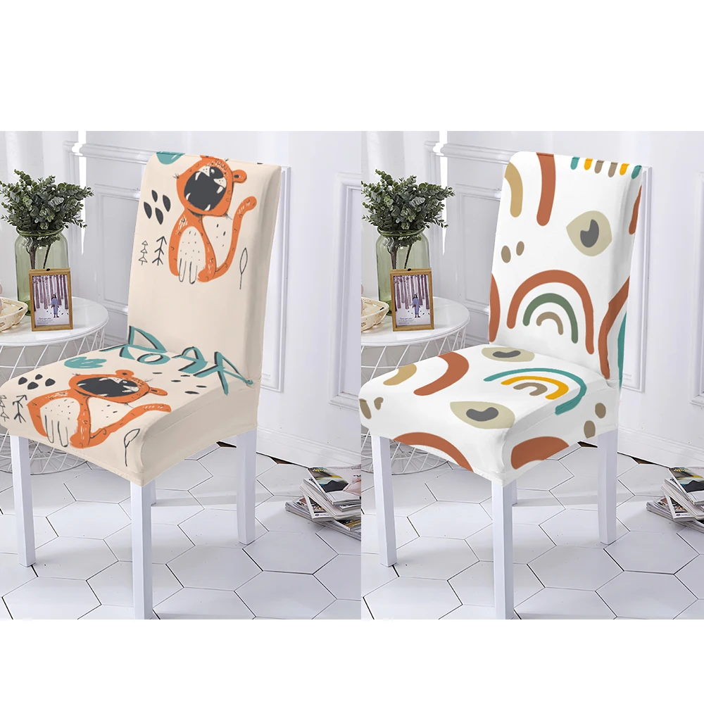 Cartoon Pattern  P High Living Chair Covers Flower Chair Slipcover Chairs Kitchen Spandex Love Seat Cover Wedding