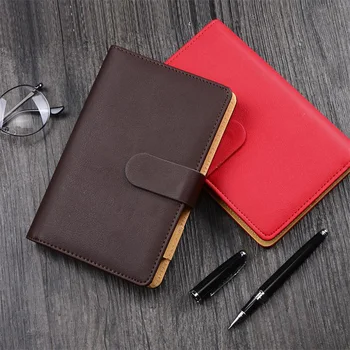

PU Leather A6 Notebook Business Notepad Office Daily Work Notebook Portable Agenda Organizer papeleria Gift Stationery
