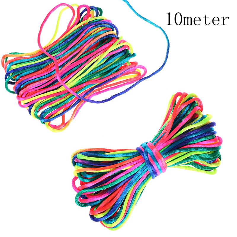 Шнур нейлоновый атласный 10 метров сплошной канат для изготовления ювелирных