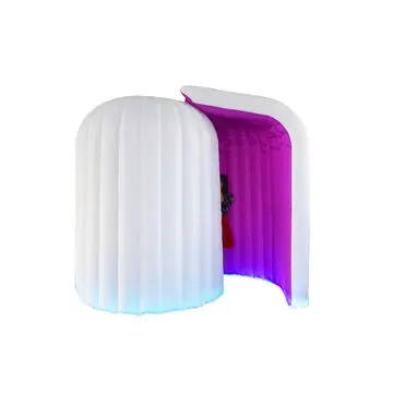 Горячая Распродажа светодиодный надувной тент надувной фотостенд со светодиодной полосой и внутренним воздуходувкой портативный фотостенд для вечерние и свадебные - Цвет: Rose pink with White