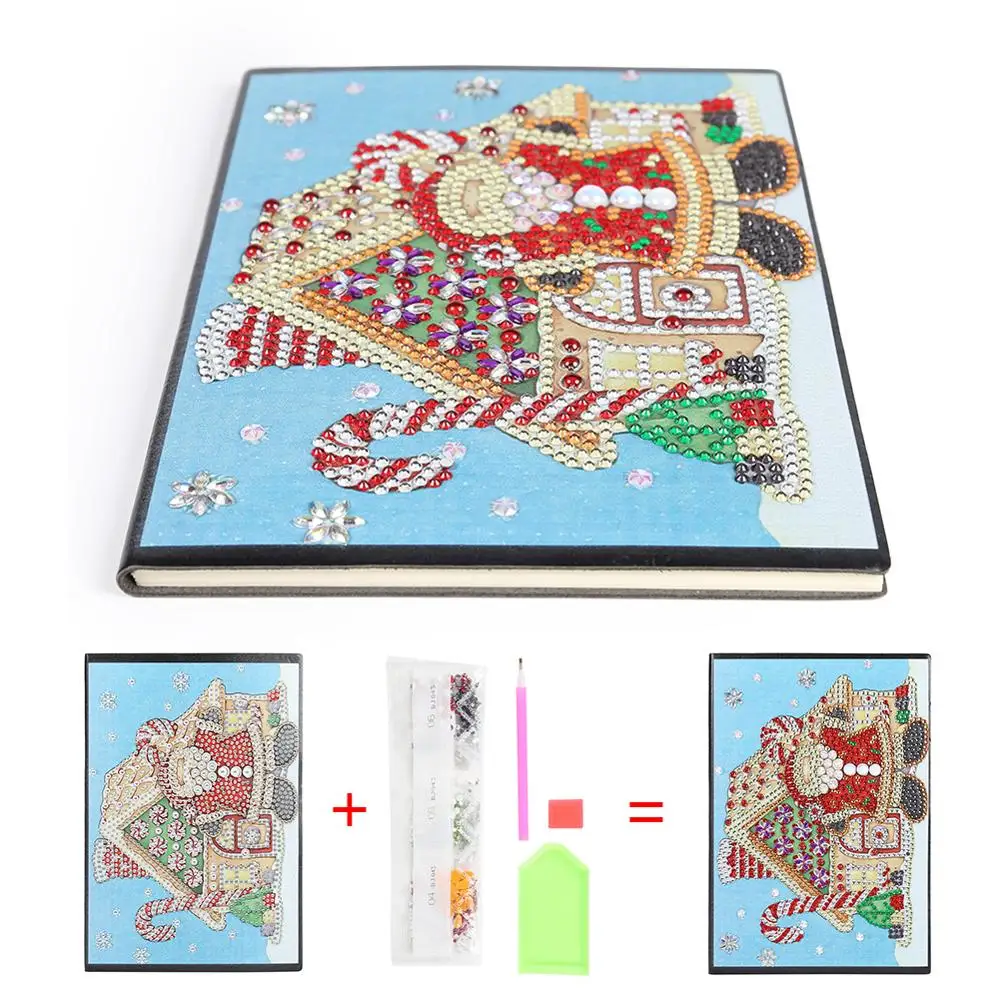Christmas 06 5D DIY алмазная живопись 60 страниц A5 блокнот дневник Книга особой формы Мандала алмазная живопись блокнот s книга Рождественский подарок - Цвет: Christmas 06
