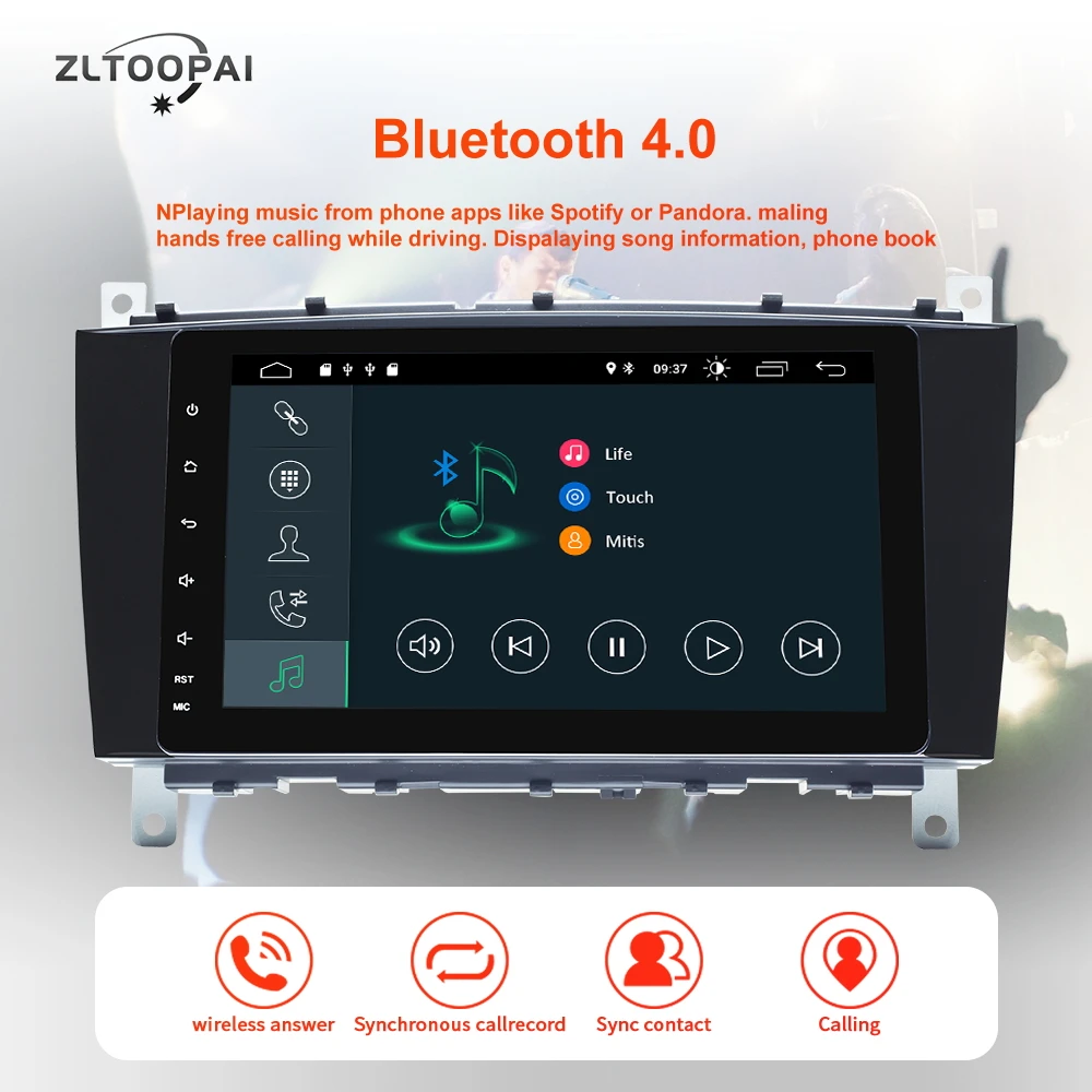 ZLTOOPAI 2 Din Авто Радио Android 10 для Mercedes Benz W203 CLK200 CLK22 C180 C200 CANBUS Автомобильный мультимедийный видео плеер gps DVR