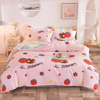 

Cotton Thickened Plant Cashmere 4Pcs Bedding Set Bed Sheet Duvet Cover Pillow Cover Soft Comfortable Home Textile Products
