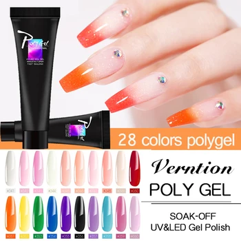 

Verntion Thermal Polygel Polish Nail Extension Building Acrylic Poly Gel Color Extension Glue UV PolyGel Kits Quick Builder Gel
