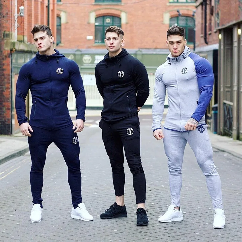 Fitness Sportswear Running Sports Suit Spring and Autumn Training Tight Muscle Men Tracksuits 2 Pcs Sets Fitness Sportswear Running Sports Suit Spring and Autumn Training Tight Muscle Men Tracksuits 2 Pcs Sets