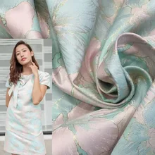 5 ярдов Высококачественная Пряжа-окрашенная металлическая Цветочная жаккардовая ткань для модных платьев жаккардовая Кружевная Ткань Итальянская парчовая ткань