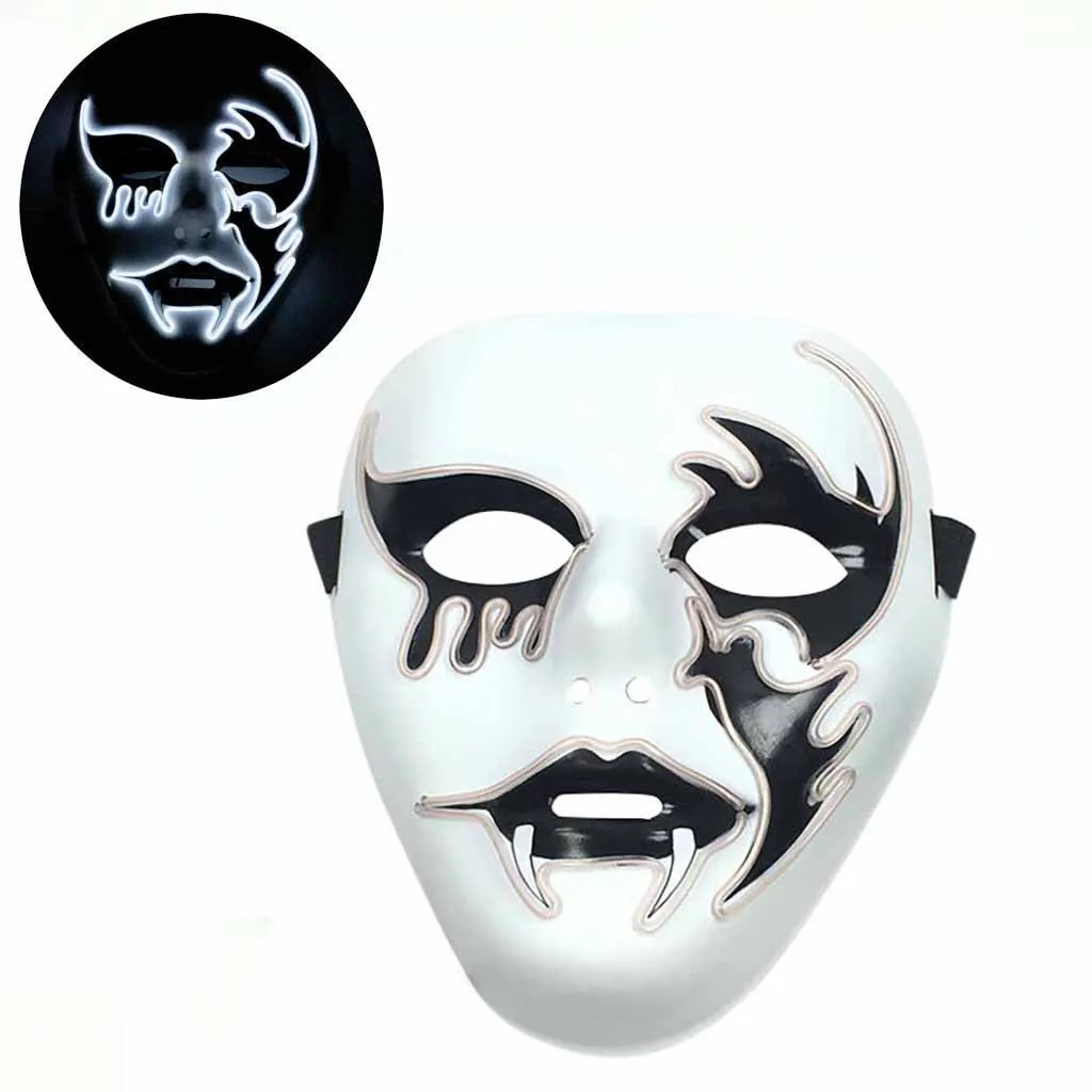 

Slipknot Mask Death Eater Mask Plague Doctor Mask Terminator Halloween Mask LED Masks Glow Scary Mask Light Up Dance Mask #50