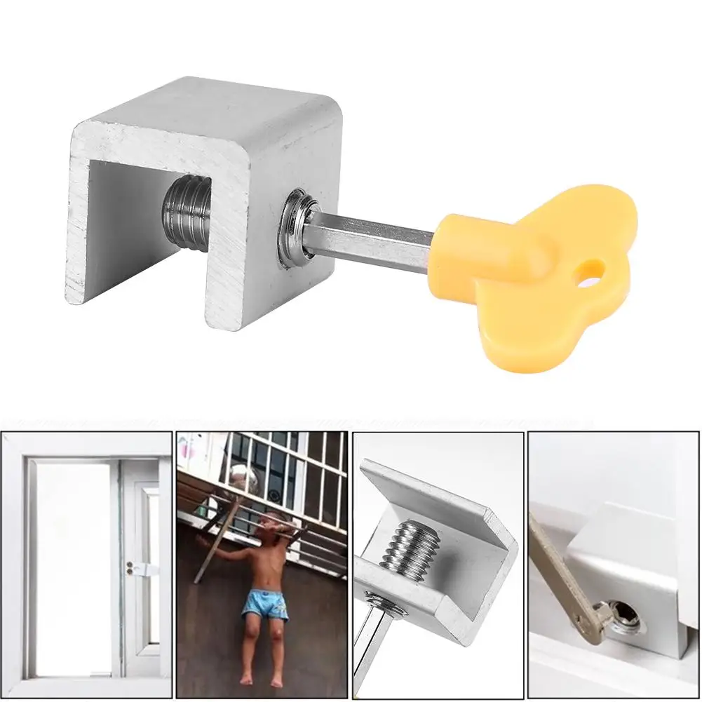 Description Picture 6 of itemSliding Window Stop Lock Aluminum Alloy Door Window Restrictor Household Improvement Hardware for Children Security