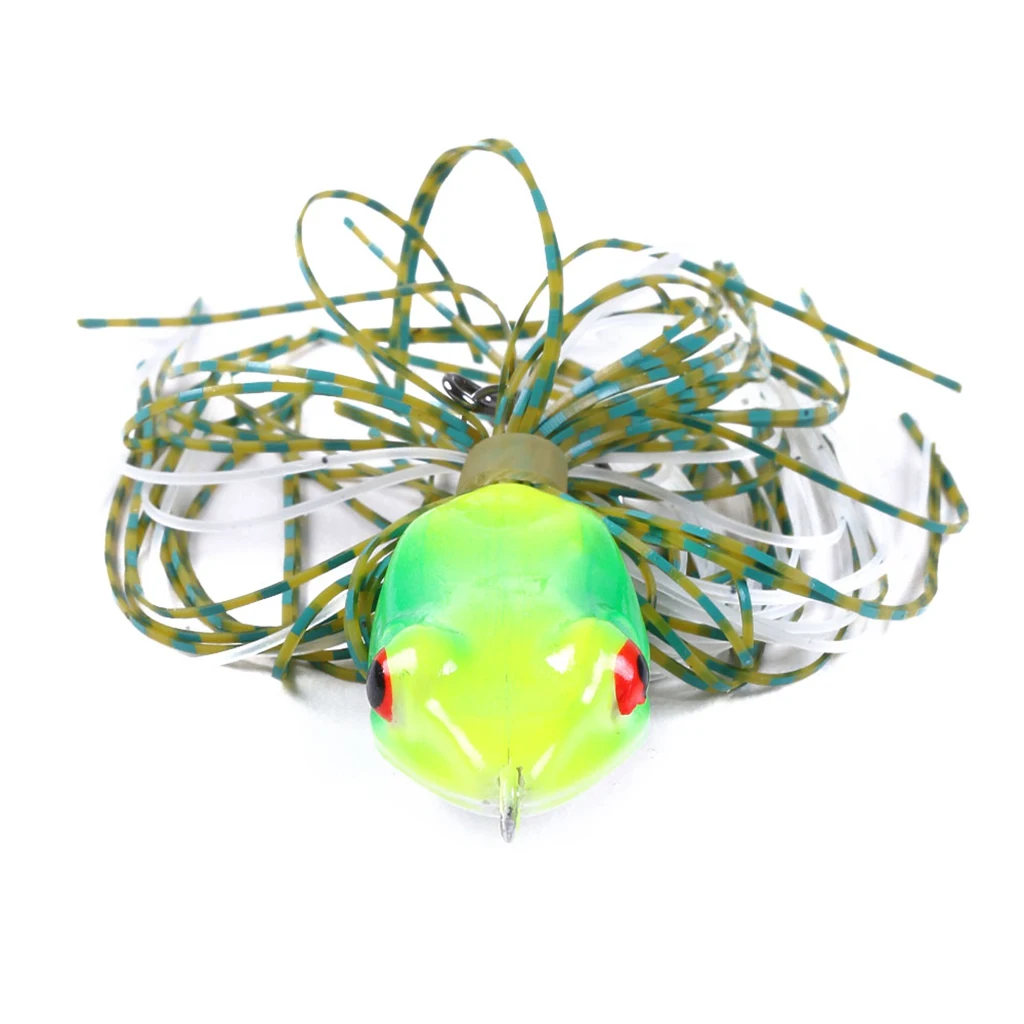 9.8g 11cm Artificial Frog Bait Soft Fishing Lures with Skirts Topwater Frog Baits Crankbait for bass, pike, snakehead, Salmon