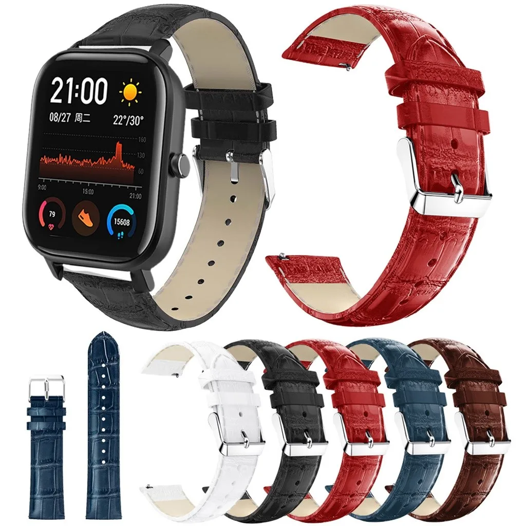 Умные аксессуары кожаный ремешок для часов браслет Xiaomi Huami Amazfit GTS на запястье |