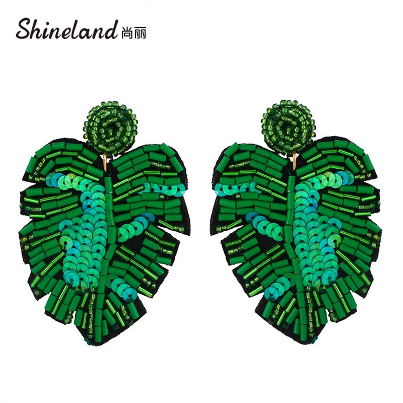 Женские Висячие серьги Shineland Boho ручной работы с бисером новый дизайн свадебные