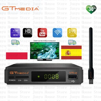 

Gtmedia V7S 1080P Digital Receptor DVB-S2 Satellite Receiver Tv Tuner HD Box Cline Decoder Biss VU PVR WiFi Youtube Freesat v7