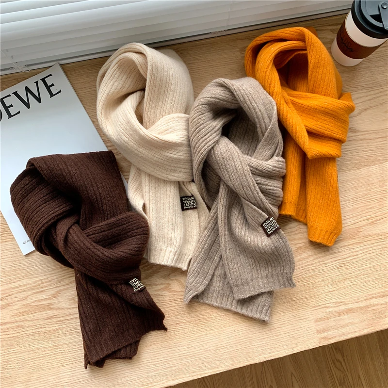 New Unisex Knitted Winter Warm Scarf Men Women Popular Cashmere Neckerchief Foulard Shawl Wraps Bufanda Scarves Echarpe 2022