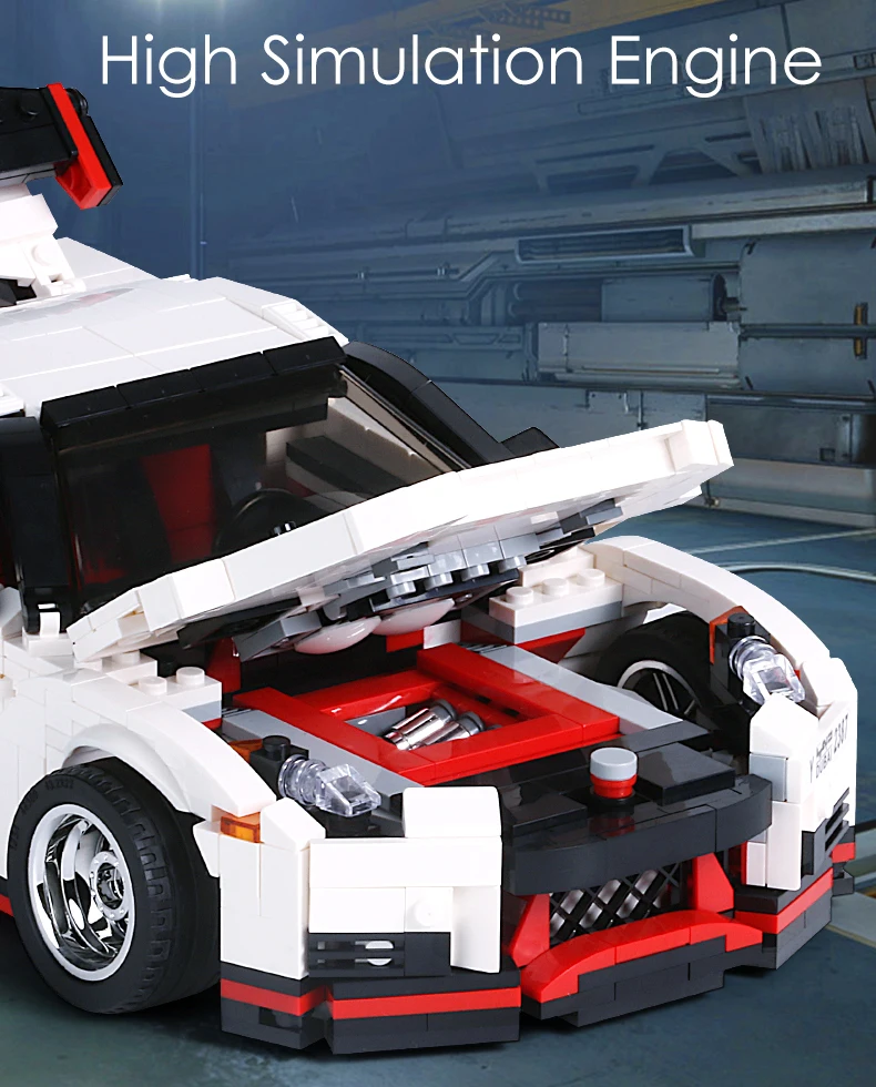 1024 шт формованные строительные блоки 13104 Креативная идея Nismo Nissan GTR R35 Детские DIY игрушки Кирпичи супер автомобиль набор Рождественский подарок