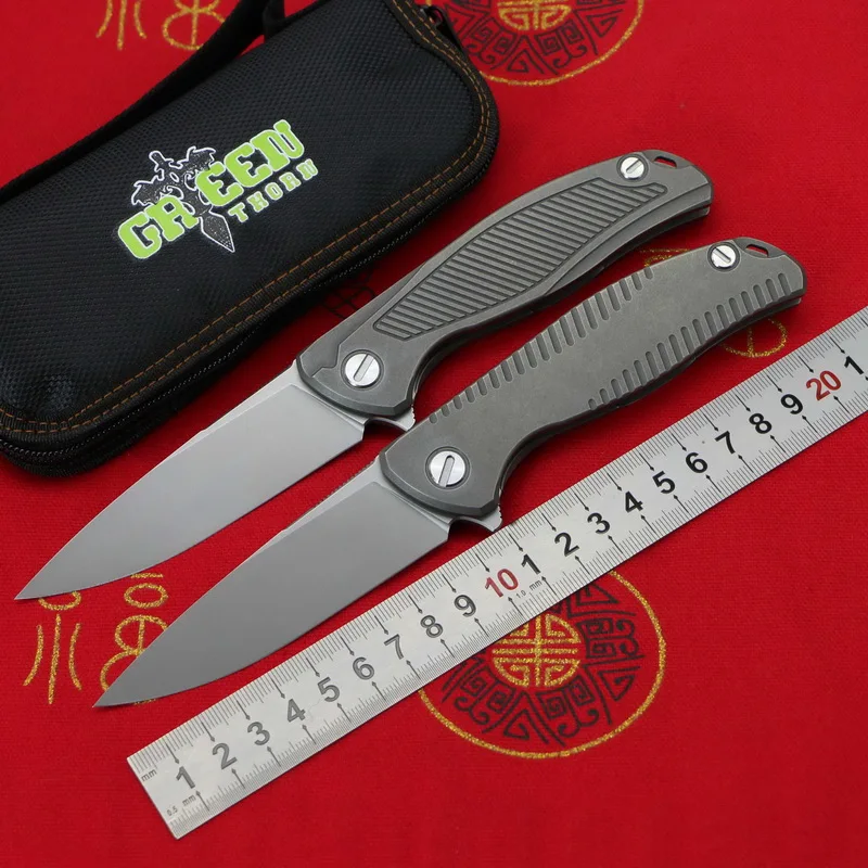 Складной нож GREEN THORN F95 R18/R19 D2 лезвие титановая ручка походные охотничьи ножи pocke