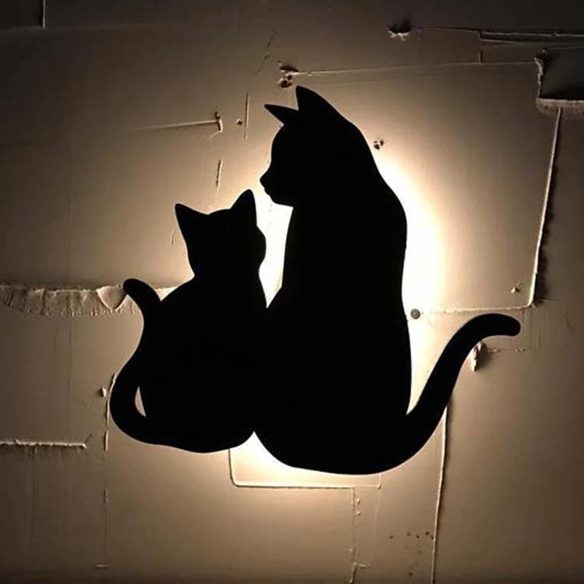 

Modern Ins Cat Shape Baby Feeding Warm Light Wall Lamp Sound Sensor Romantic Room Decor Lamp Corridor Lamp Led Wall Luminaria