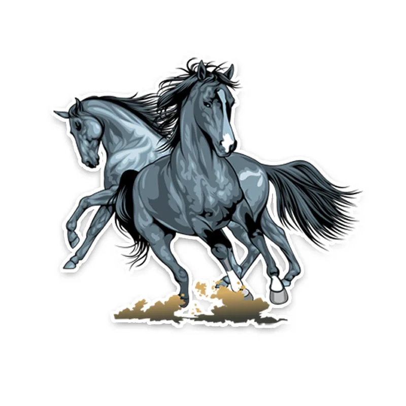 

Creative Two Horses Car Sticker Accessories Vinyl PVC 16cm*14cm Motorcycle Waterproof Windshield Car Window Car Styling Decal
