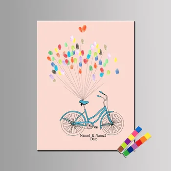

Wedding Guest Book Personalized Fingerprint Painting Baby Shower Fingerprint Signature Guest Book Birthday Party Sign Picture