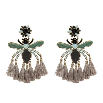 

Exaggerated Boho Earrings Women Creative Earrings Handmade Insect Tassel Earrings Wholesale 2020 New Fashion Jewelry Oorbellen
