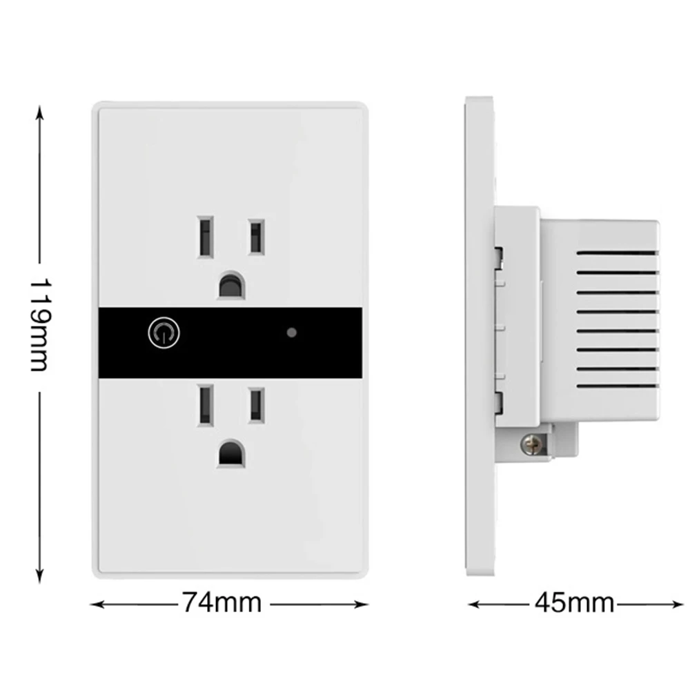 WiFi умная стенная электрическая розетка США беспроводной штекер розетки сенсорная панель управления огни бытовая техника работа с Alexa Google Home