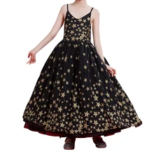 Новые Платья с цветочным узором для девочек, бальное платье на бретельках с маленькими звездами, платья для первого торжества, причастия, платья для дня рождения, свадьбы, на заказ