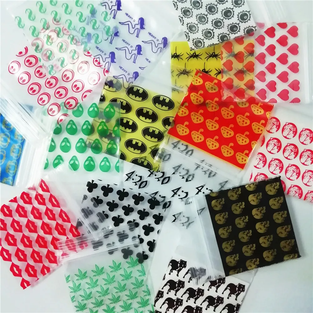 1X1 Inch Mini Design Baggies 100Piece Printed Clubs Small